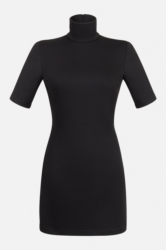 Платье-мини с высокой горловиной