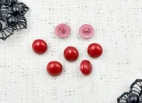 Пуговицы блузочные под жемчуг, на ножке, d 1,1 см, красный