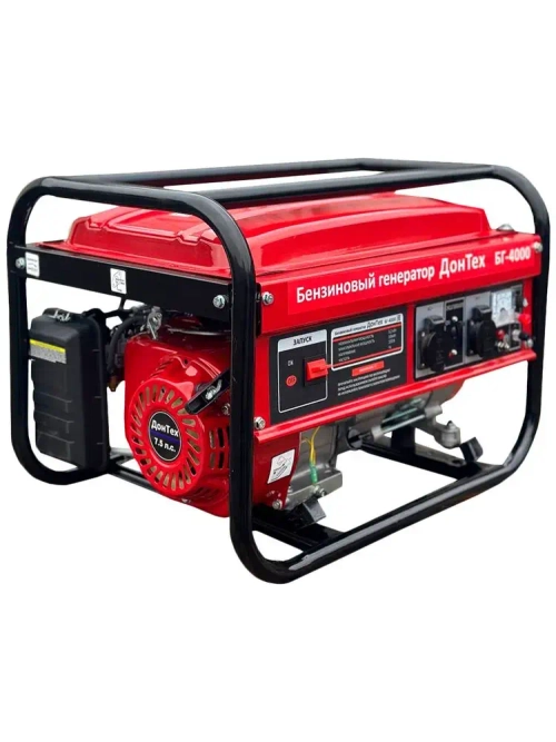 Генератор бензиновый Электрический Дон-Тех БГ-4000 ( 4.75 кВА, 50 Гц, 7 л.с, 3.2-3.8 кВт, 220В, ручной стартер, электрогенератор. )