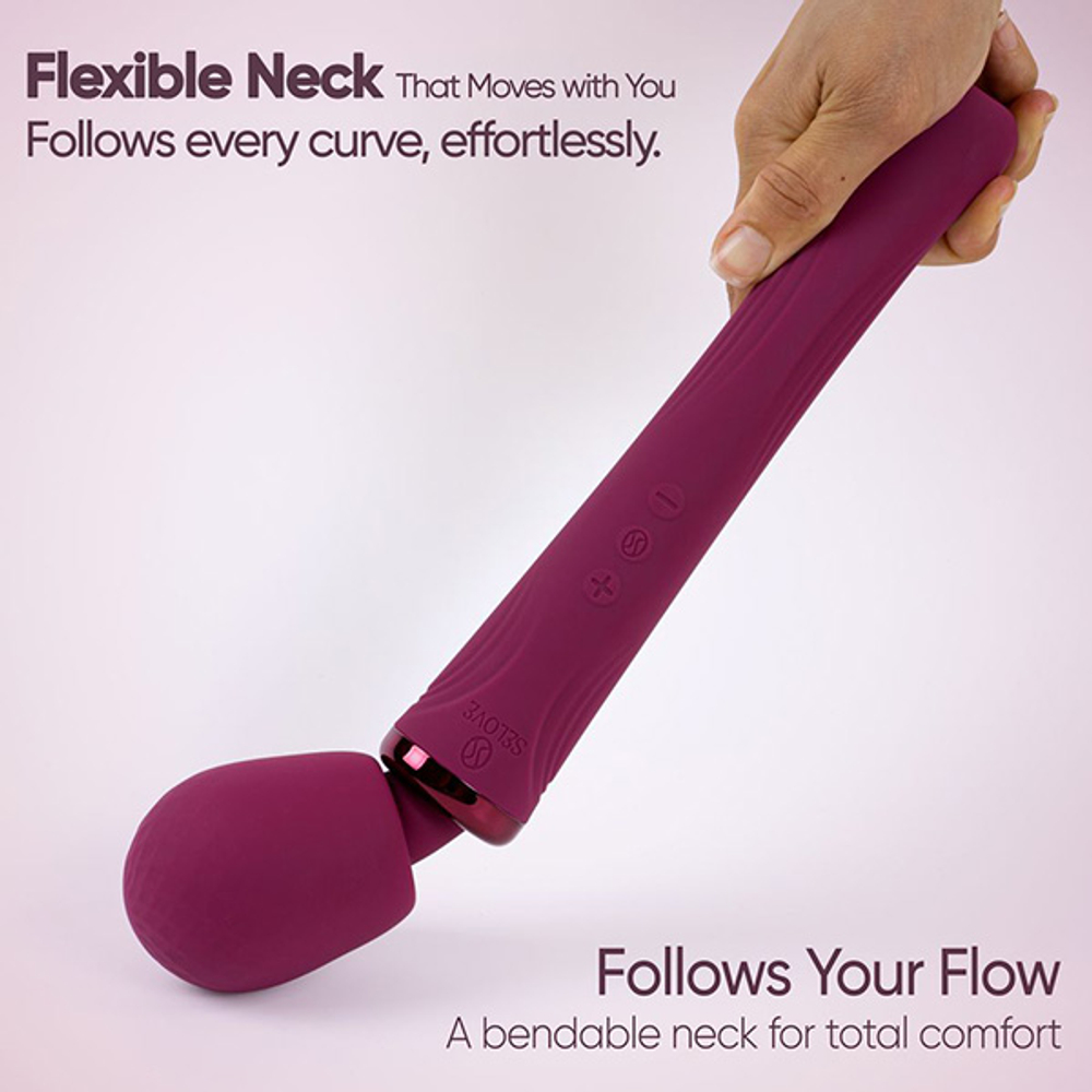 Фиолетовый вибратор-вонд 30,7см Selove Vela Wand Vibrator Purple