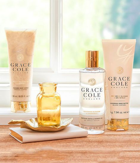 Цветок нектарина и грейпфрут гель для ванны и душа, Grace Cole