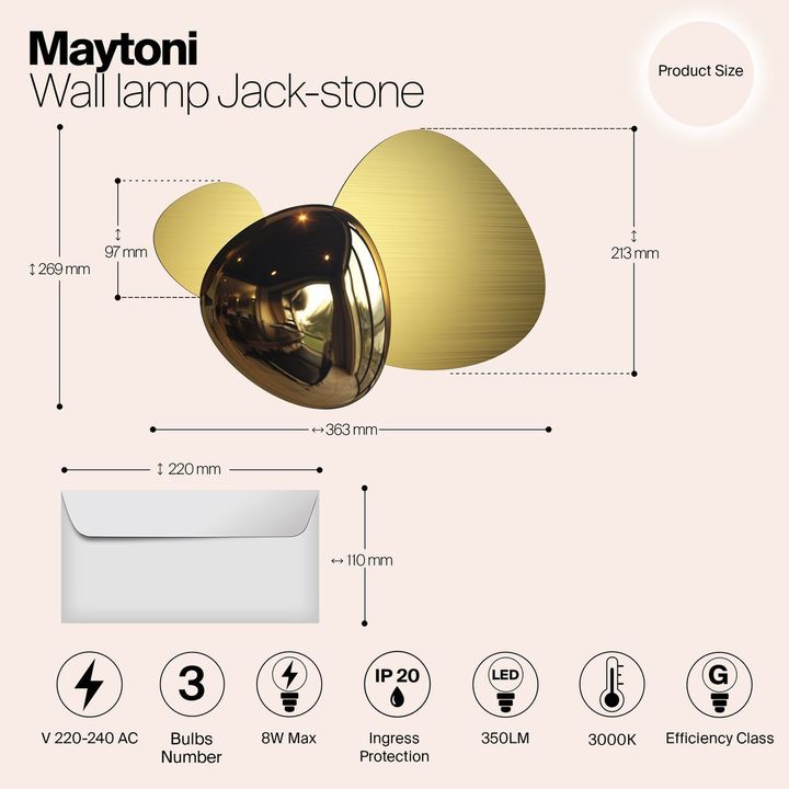 Настенный светодиодный светильник Maytoni Jack-stone MOD314WL-L8G3K