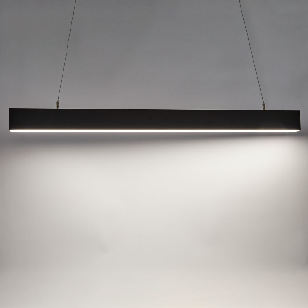 ULO-K10D 30W-4000K-L120 IP40 BLACK Светильник линейный светодиодный подвесной. Белый свет 4000K. 3360Лм. Алюминий. Цвет черный. TM Uniel