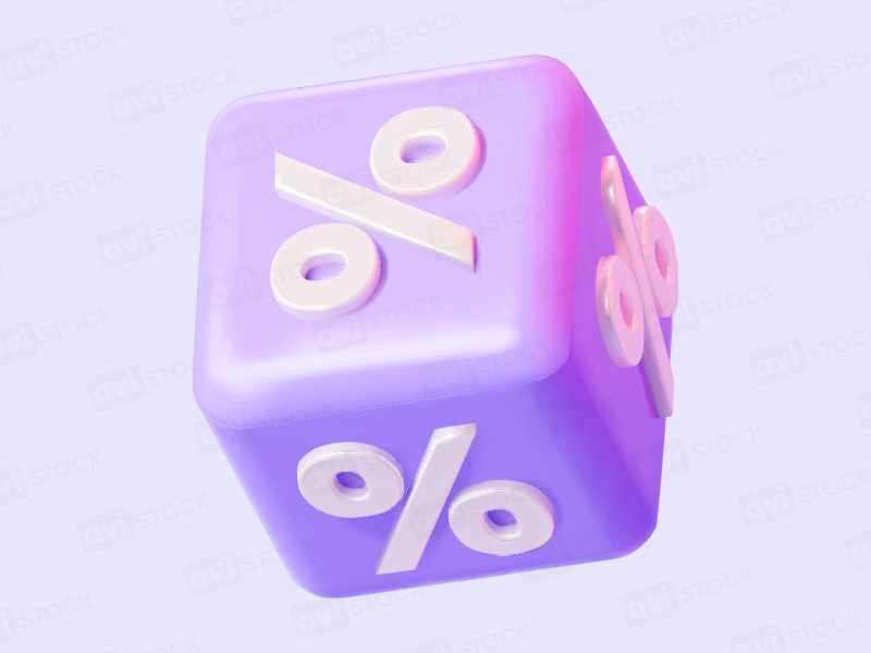3D Абстрактный куб с процентами