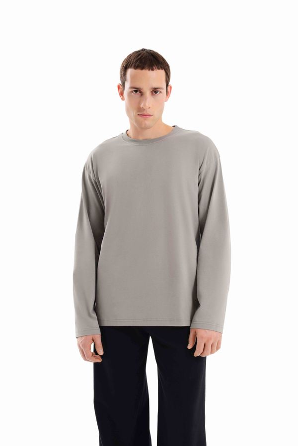 Лонгслив Оверсайз серый - фото 2