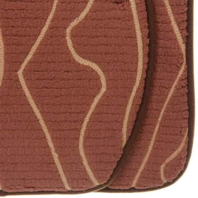 Набор для ванной и туалета 3 пр. «Flo» ( 2 коврика 50*80+50*40, 1 чехол на крышку унитаза)коричн