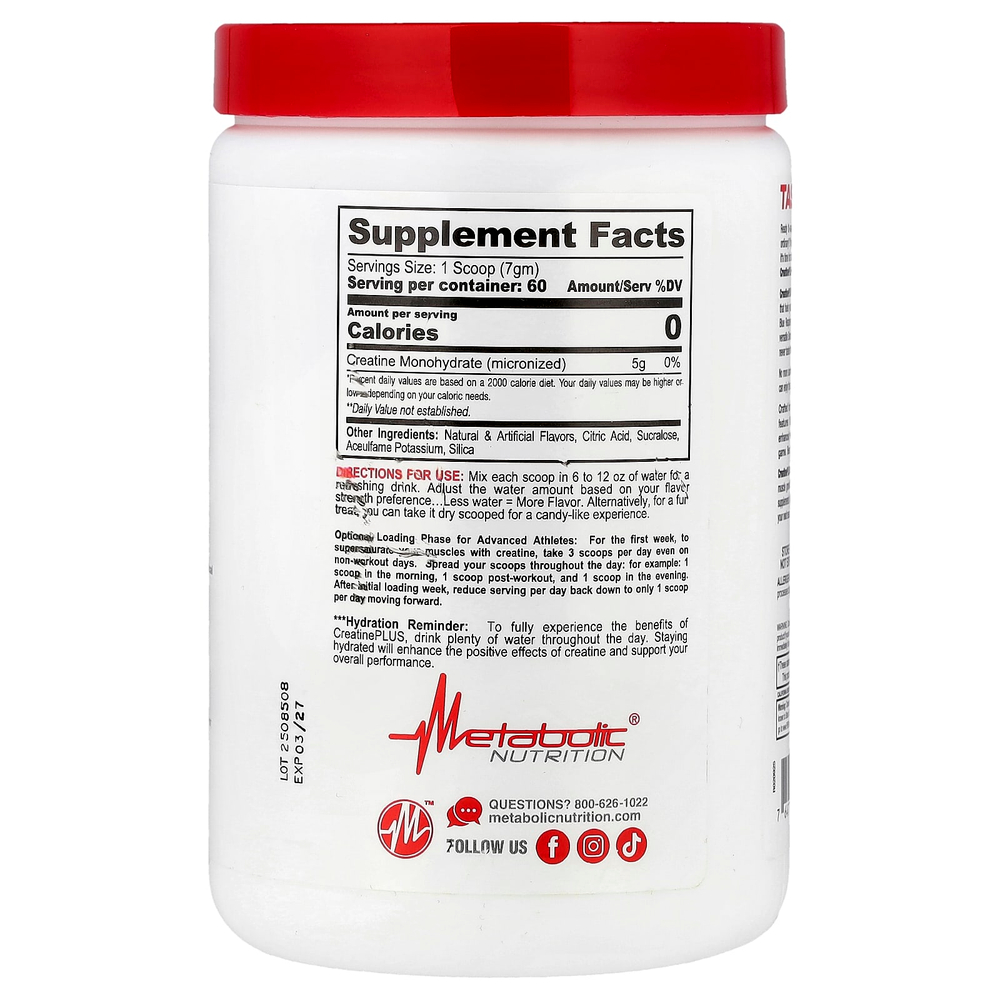 Metabolic Nutrition, Micronized Creatine Plus™, арбуз, 420 г
