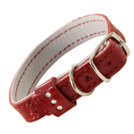 Ошейник-мини двойной шлевка со стразами кожаный, 12*200мм, Gamma