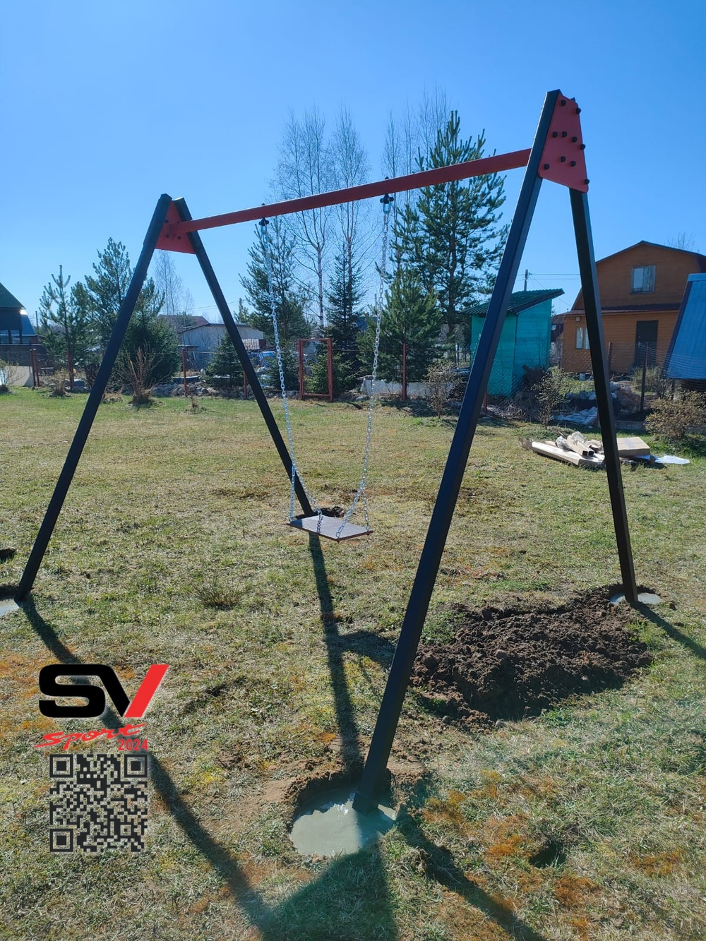 Монтаж уличных качелей Sv Sport