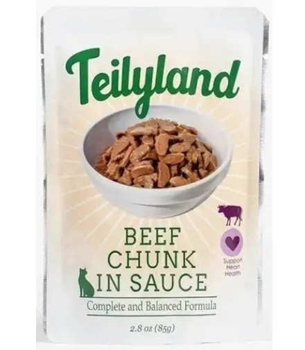 Teilyland Паучи для кошек Говядина в соусе, 85гр