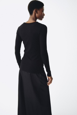 H&M Трикотажная футболка в рубчик для беременных, черный