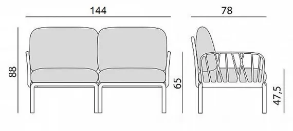 Уличный модульный диван Komodo 2, зеленый
