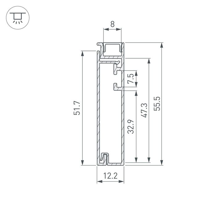 Профиль Arlight Plintus-H55-2000 Anod 046389