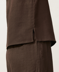 Oysho Топ из 100% льна, темно-коричневый