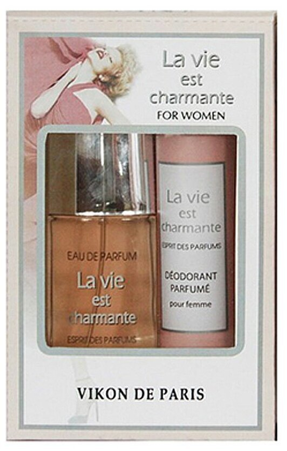 Vikon De Paris Набор подарочный Жизнь Прекрасна Charmante Comme La Vie (парфюмированная вода 79.5%, 50 мл, дезодорант парфюмированный 75 мл)