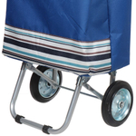 Тележка хозяйственная 95х95.5 см, 30 кг, син, с сумкой, полоска, складная, JC-9478-син