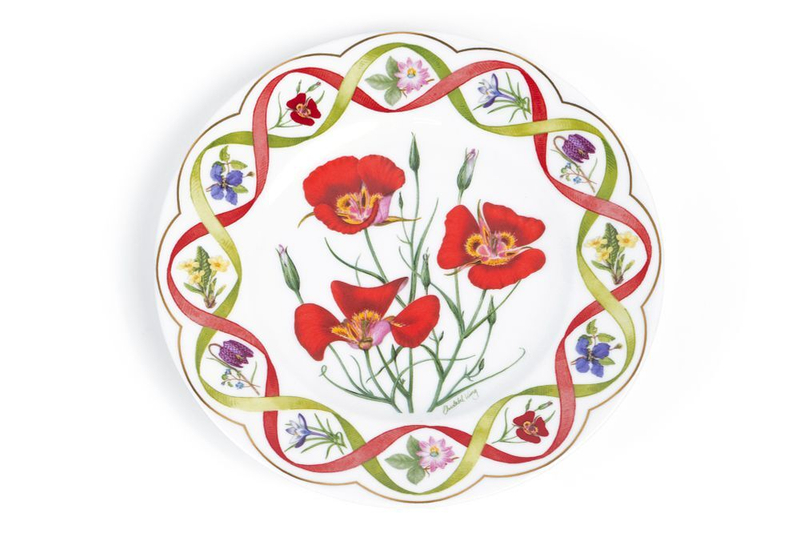 Декоративная тарелка «Калохортус» из серии «Иллюстрации цветов из Королевских ботанических садов в Кью» («Flower artists of Kew»)