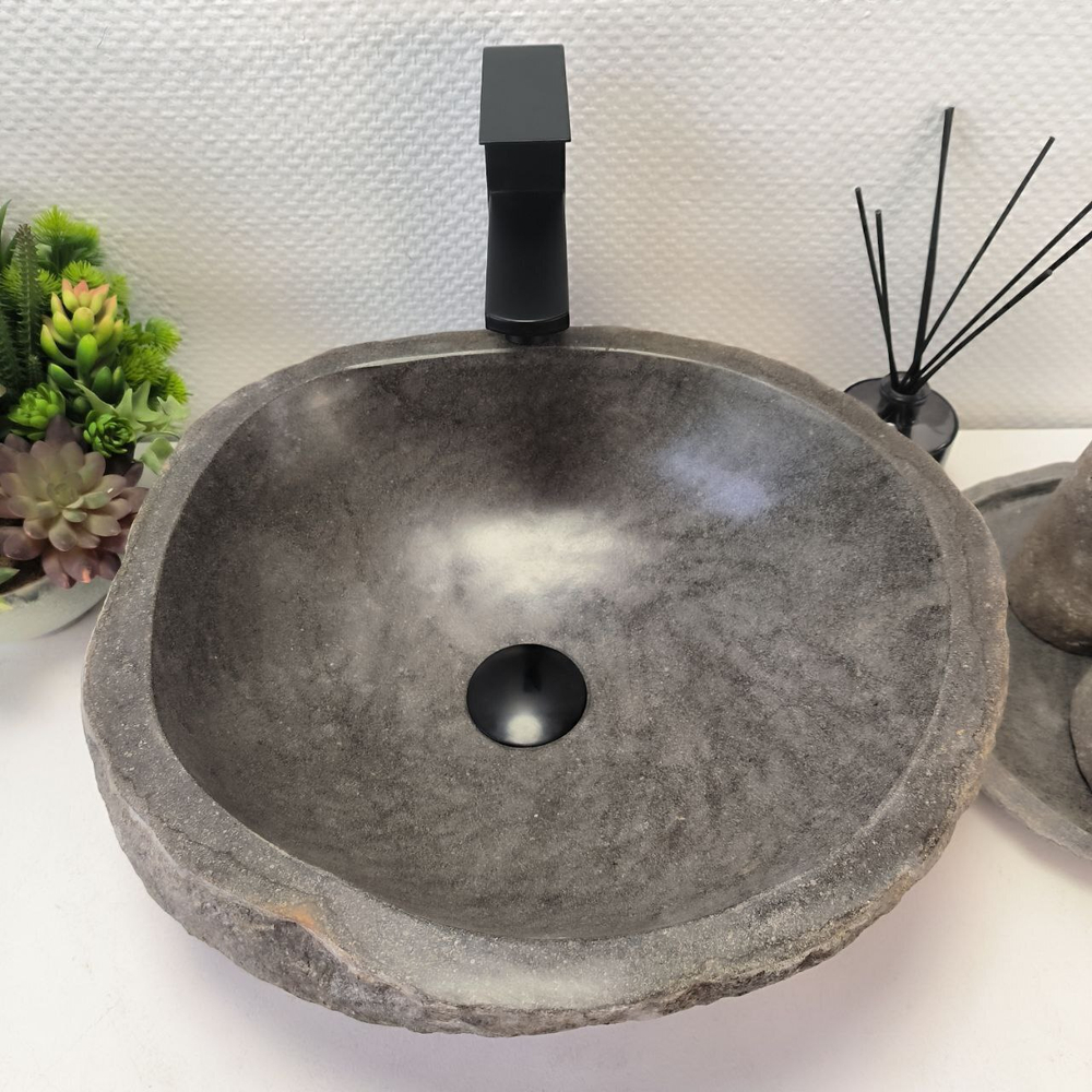 Каменная раковина из речного камня RS-63478 (42*40*15) 0122