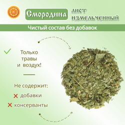 Лист смородины измельченный.