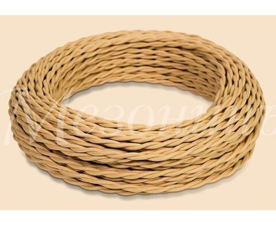 Провод монтажный витой ретро МезонинЪ GE70151-32 3х1,5 песочное золото (комплект из 50м)