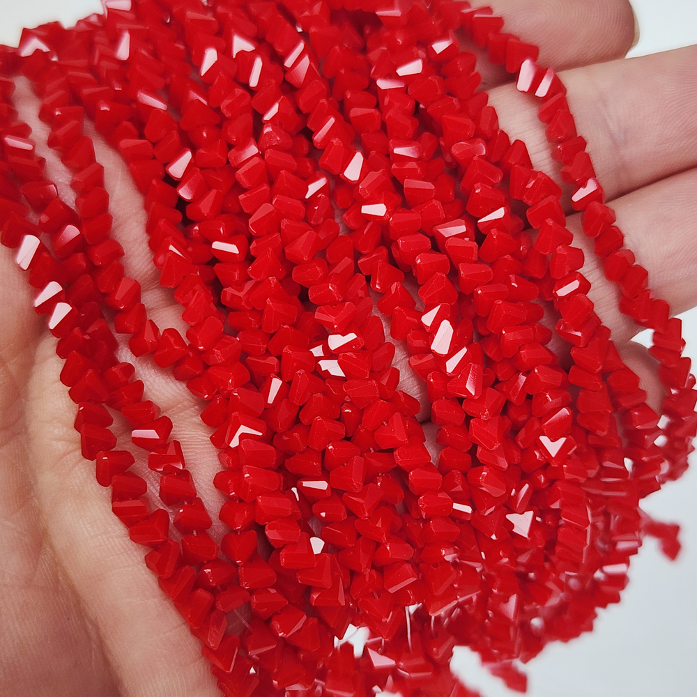 Бусины треугольные, хрусталь, алмазное стекло, 4мм, цена за нить 32см