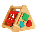 Развивающая игрушка деревянная Сортер обьемный треугольный с фигурами, коробка C-41836
