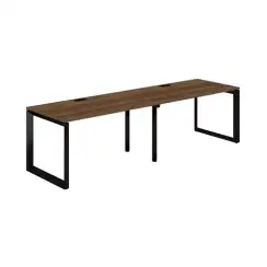 PR.226.DM.O59.BL / Рабочая станция s-b-s 2800х800х750 / профиль: 59х59 черный; столешница: дуб модена