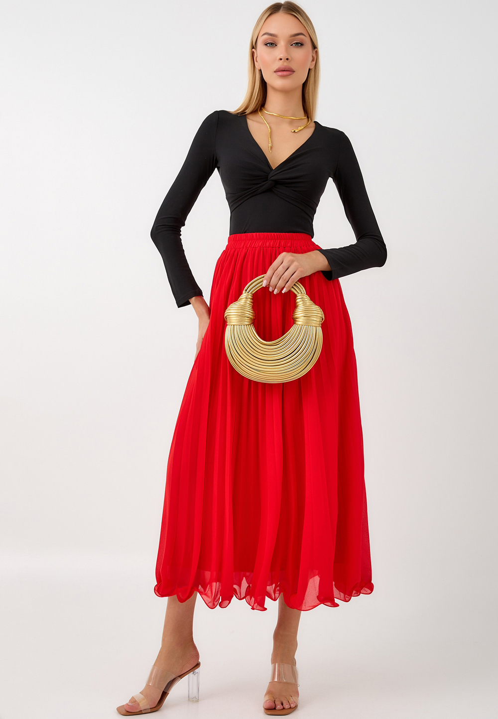 Юбка плиссе макси 90