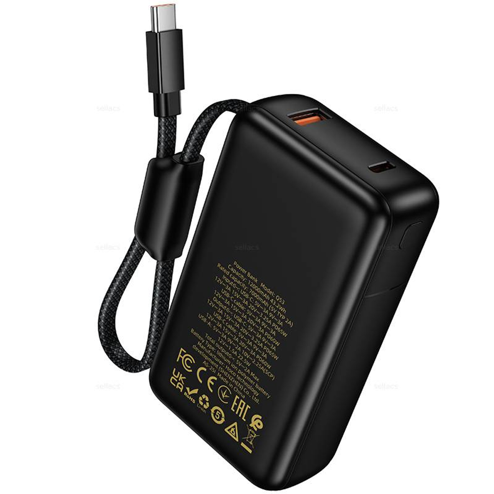 Hoco Q53 Skillful PD65W портативный аккумулятор (12000mAh) (black)