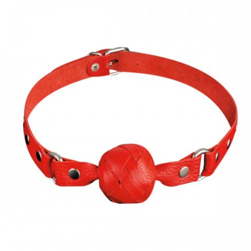 Кляп из плетеной натуральной кожи (красный) (Цвет: красный)