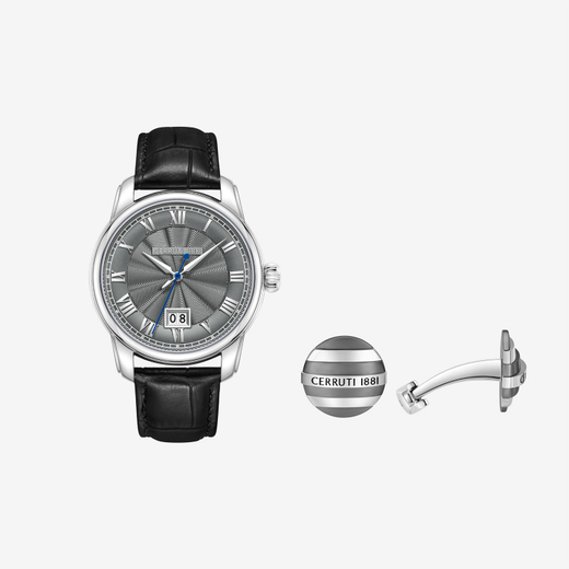 Подарочный комплект CERRUTI 1881: мужские часы и запонки
