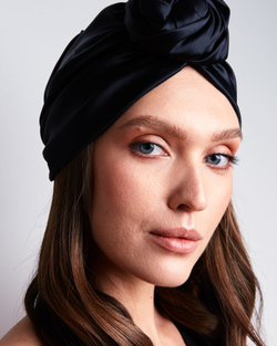 Шелковая чалма с декором в форме цветка