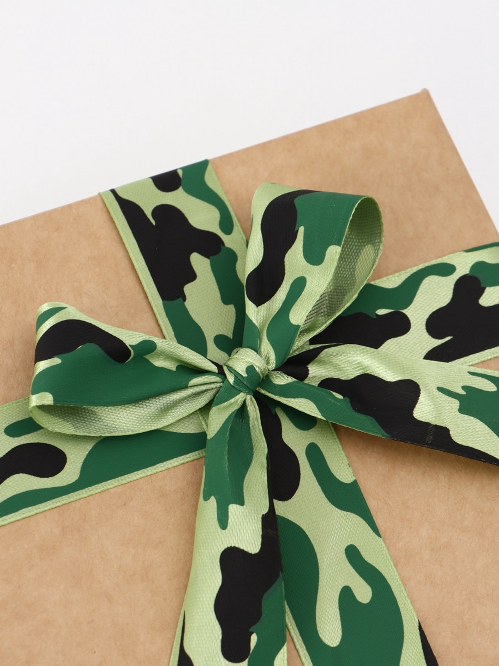 Лента атласная 25мм,камуфляж зелёный АУ 3579281