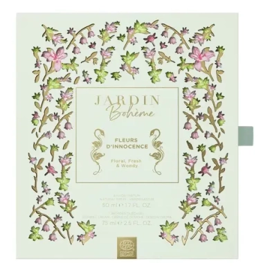 Набор духов Eau de Parfum Fleus D'Innocence Jardin Bohème с объемом 50 мл и дополнительными аксессуарами