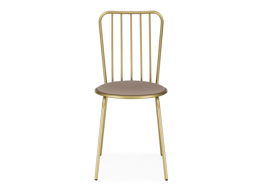 Стул на металлокаркасе Авалон бежевый велюр / золото