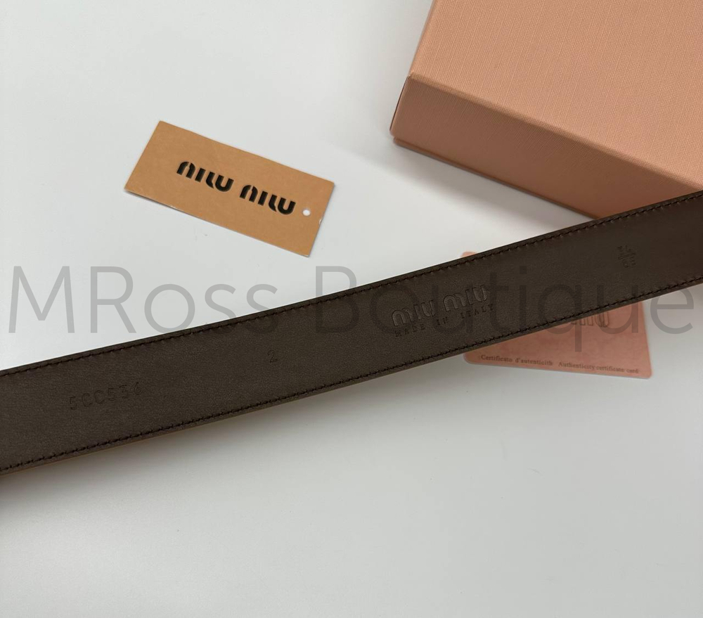 Miu Miu светло-коричневый женский ремень из замши