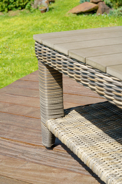 Кофейный столик из искусственного ротанга ВЕНЕЦИЯ (коричневый/серый)