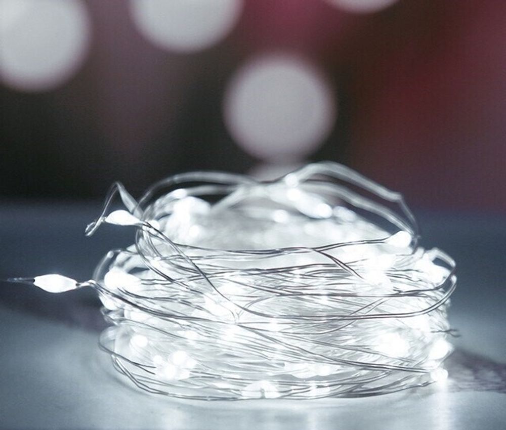 Светодиодная нить Роса Белого свечения 30 Led 3 м