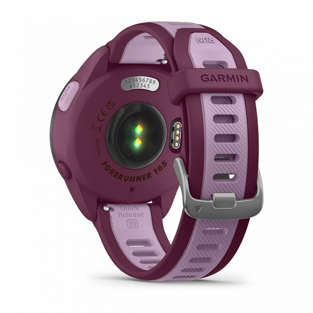 Часы Garmin Forerunner 165 Music лиловый c малиновым ремешком, 010-02863-33