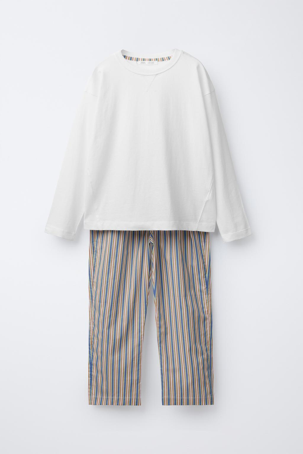 ZARA ПИЖАМА В ПОЛОСКУ, РЫЖЕВАТО-КОРИЧНЕВЫЙ