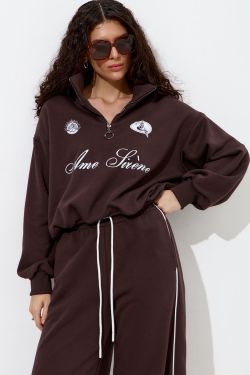 Олимпийка с короткой молнией "Âme Sirène" цвета шоколад