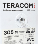 Кабель витая пара TERACOM PRO Cat.5E U/UTP 4 пары solid 24AWG оболочка PVC цвет серый (упак. 305м) (305.00 шт.)