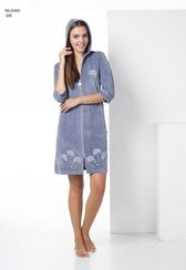 Халат женский  велюровый на молнии 0343  NUSA Турция