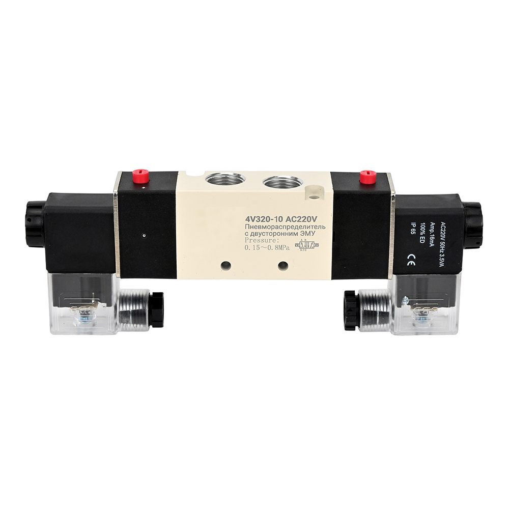 Pneumatic distributor Elephant 4V320 AC220V, 8 mm working channels, with two-way electromagnetic control