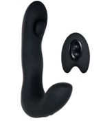 Черный вибромассажер простаты с пультом ДУ Tap It - 14,6 см. (Цвет: черный)