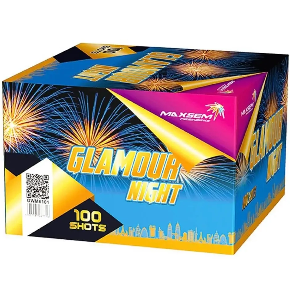 Батарея салютов Glamour Night (GWM6101) от Maxsem, 100 залпов, 30 мм