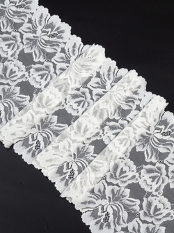 Эластичное кружево теплое белое ширина 22 см