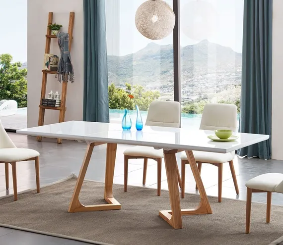 Стол раздвижной Manor, 160-220x90 см, белый лак