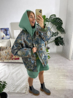 Куртка-бомбер (цвет сине-зеленый)