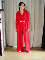 Блуза "Роскошь природы" изо льны в красном